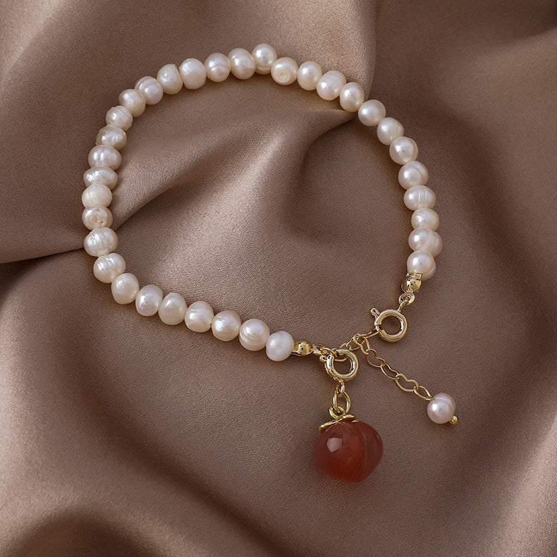 Women's Creative Freshwater Pearl Peach Bracelet