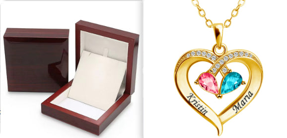 Gemstone necklace female heart-shaped couple custom lettering pendant gift