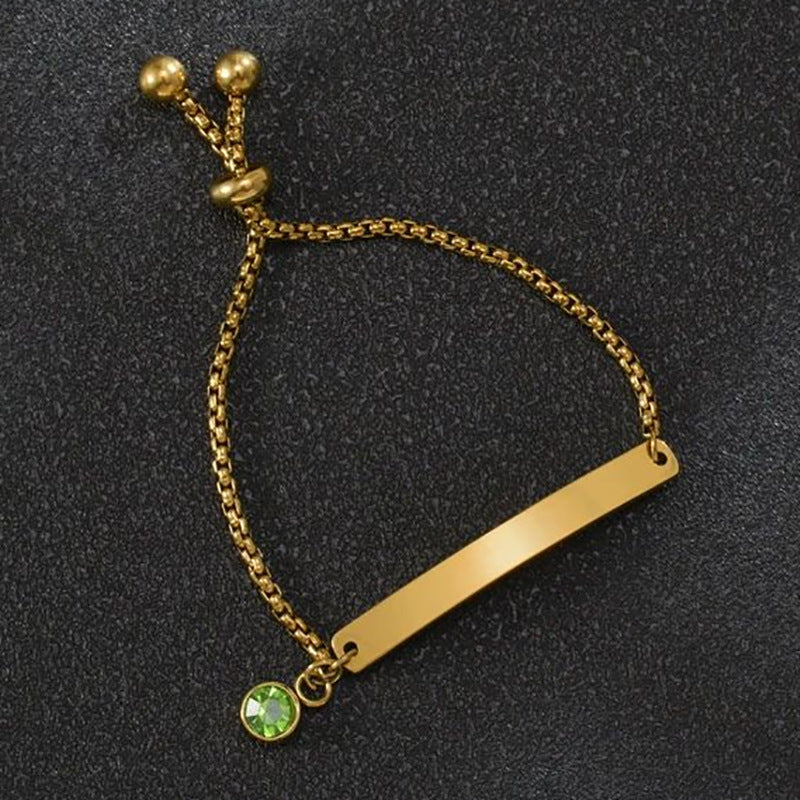 Biy Personalized Carving Name Date Children's Bracelet