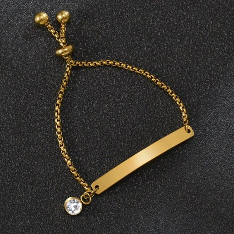 Biy Personalized Carving Name Date Children's Bracelet