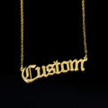 Personalized Antique English Personalized Name Necklaces For Women Gold Silver Color Stainless Steel Chain Pendant Necklace Jewelry