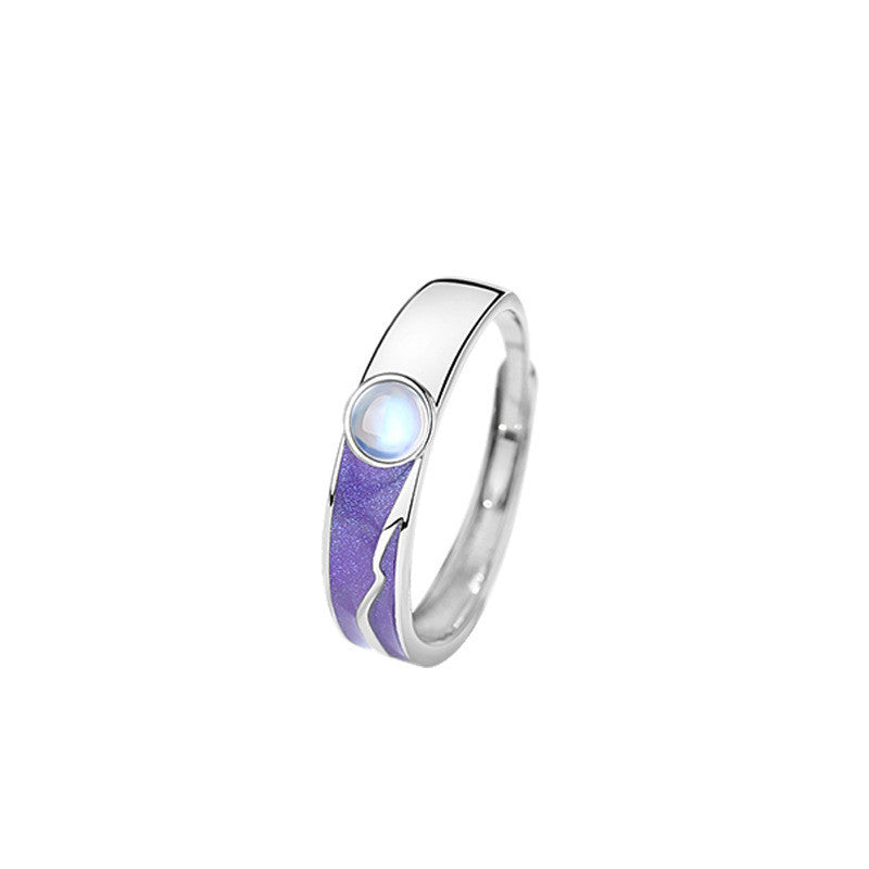 Star Galaxy Couple Ring Sterling Silver