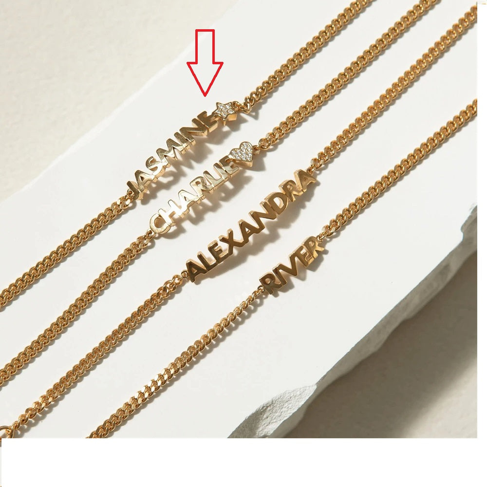 DIY Personalized Stainless Steel Name Bracelet Custom English Bracelet