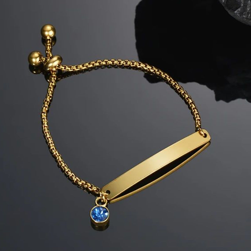 Biy Personalized Carving Name Date Children's Bracelet