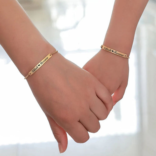 Biy Personalized Carving Name Date Children's Bracelet