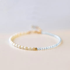 Light Blue Natural Aquamarine Bracelet Women's Design Sense second