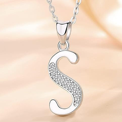 26 Letters Niche Sterling Silver Letter Necklace Clavicle Chain