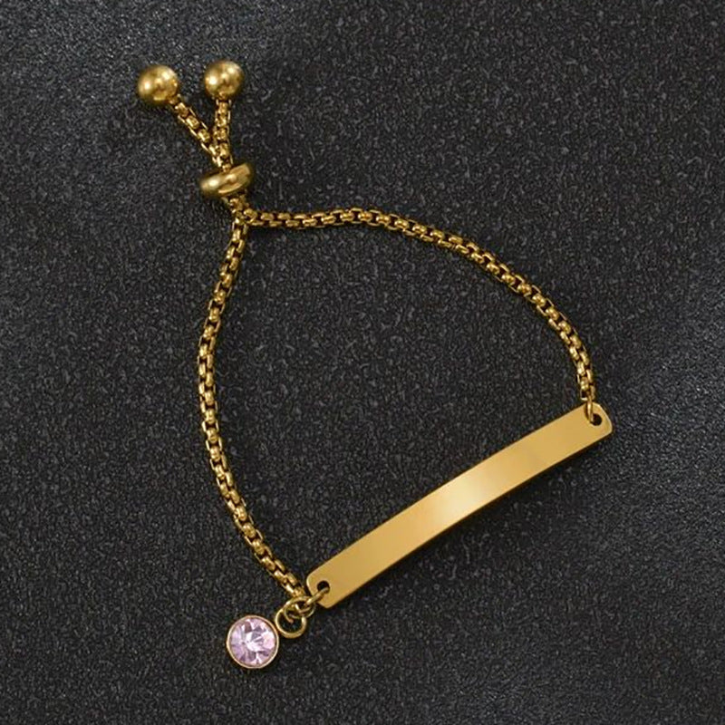 Biy Personalized Carving Name Date Children's Bracelet