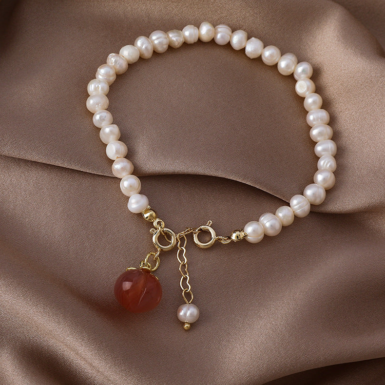 Women's Creative Freshwater Pearl Peach Bracelet