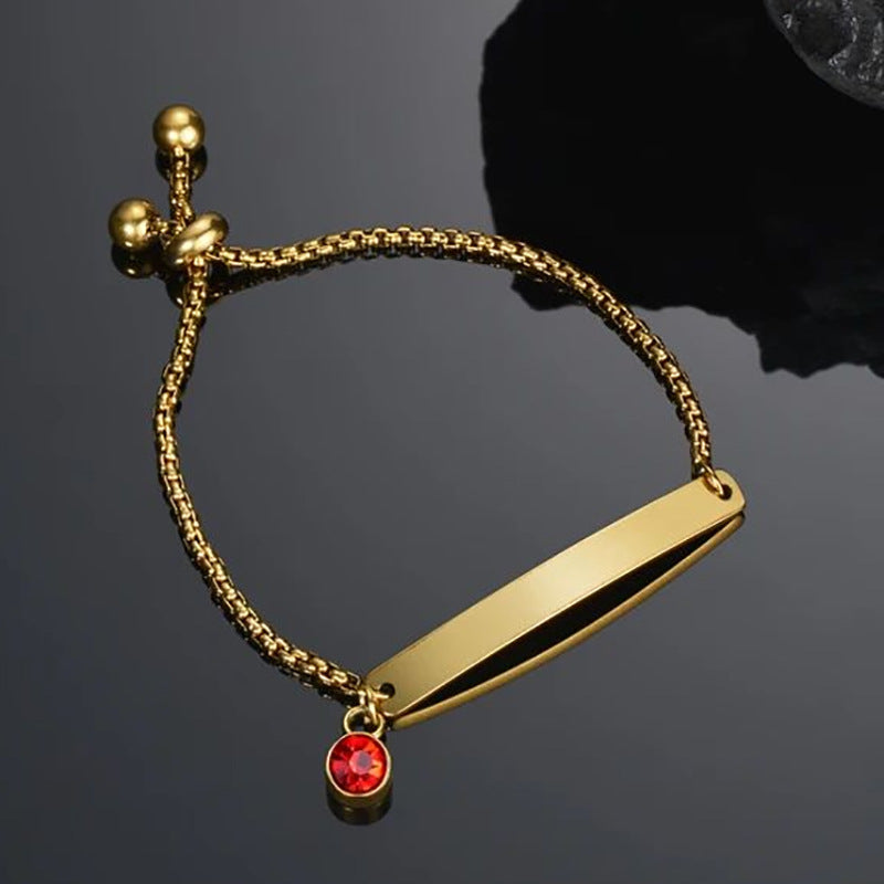 Biy Personalized Carving Name Date Children's Bracelet