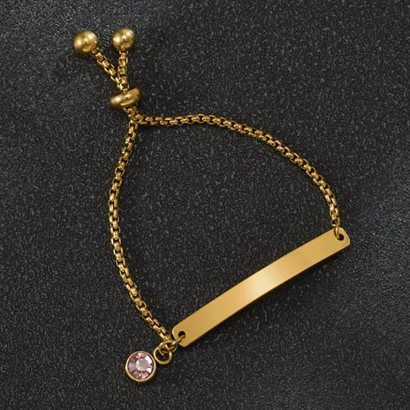 Biy Personalized Carving Name Date Children's Bracelet