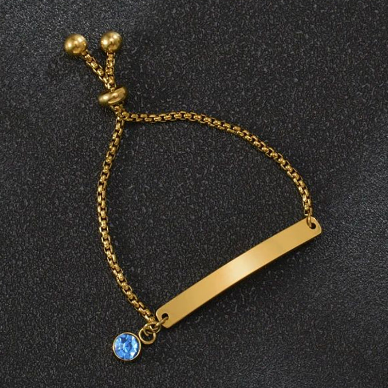 Biy Personalized Carving Name Date Children's Bracelet