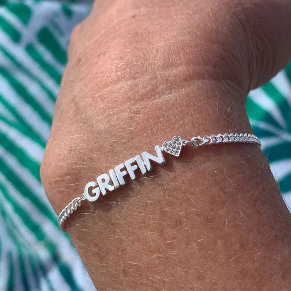 DIY Personalized Stainless Steel Name Bracelet Custom English Bracelet