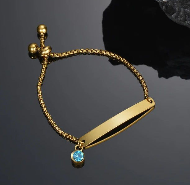 Biy Personalized Carving Name Date Children's Bracelet