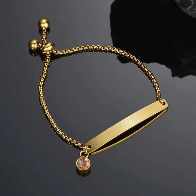 Biy Personalized Carving Name Date Children's Bracelet