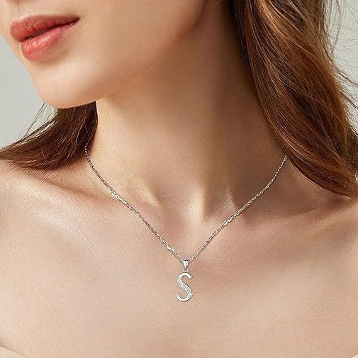 26 Letters Niche Sterling Silver Letter Necklace Clavicle Chain