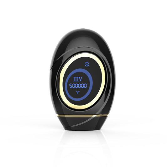 Smooth Beam black at home hair removal device with digital display and sleek design