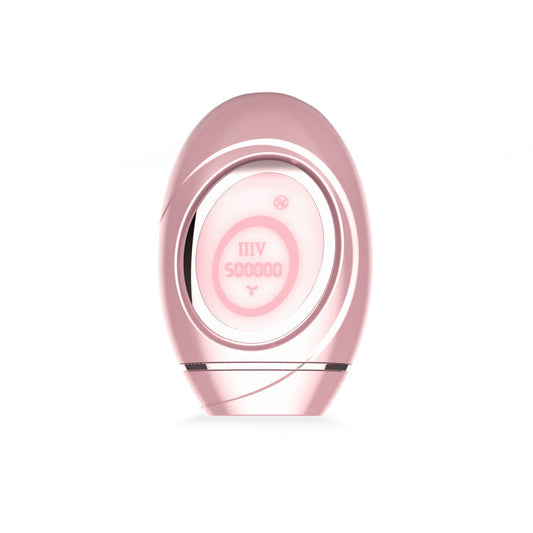 Smooth Beam pink at home hair removal device with sleek oval design and digital display
