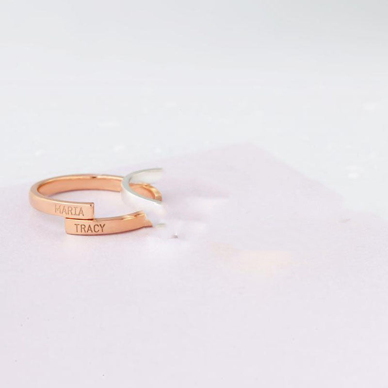 Custom Name Ring Gold Plated Couple