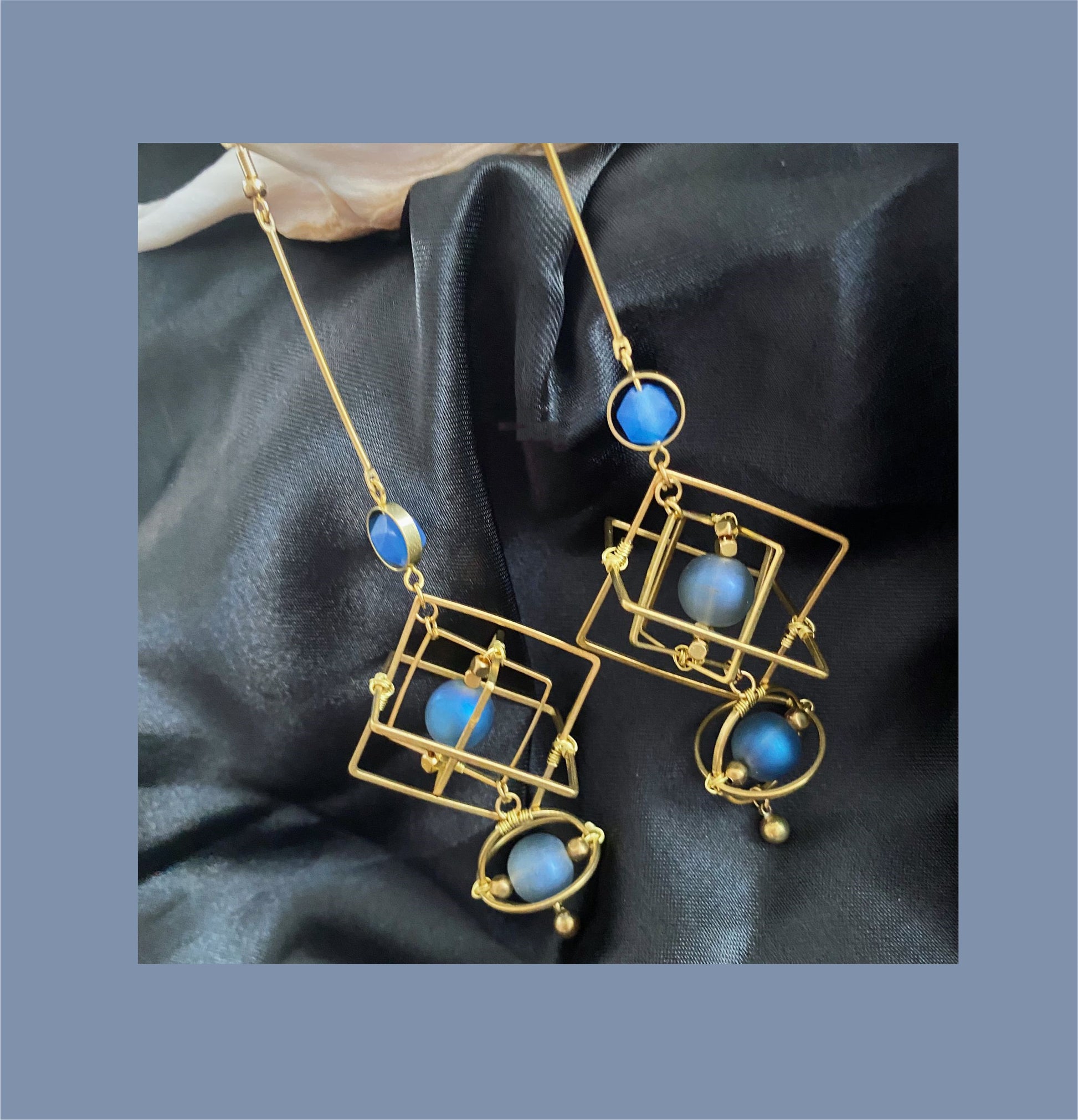 Statement Earrings with Unique Design and Blue Crystal Earrings for Stylish Outfits