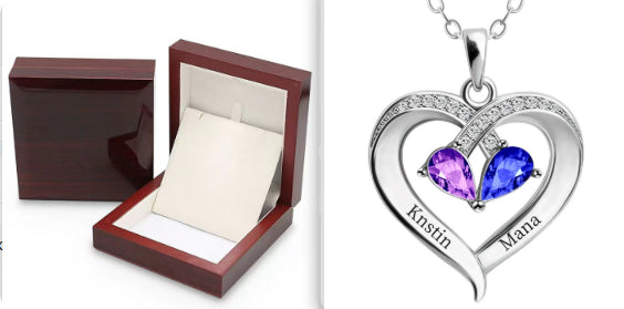 Gemstone necklace female heart-shaped couple custom lettering pendant gift