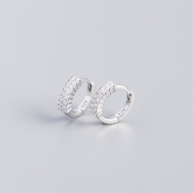 Elegant Dainty Stud Earrings USA in Silver with Sparkling Stones for Everyday Wear
