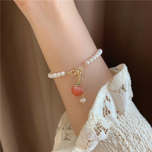 Women's Creative Freshwater Pearl Peach Bracelet