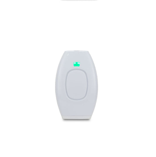 Smooth Beam IPL hair removal device in white with green indicator light on front