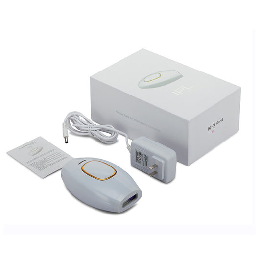 Smooth Beam IPL hair removal device with power adapter, user manual, and packaging box