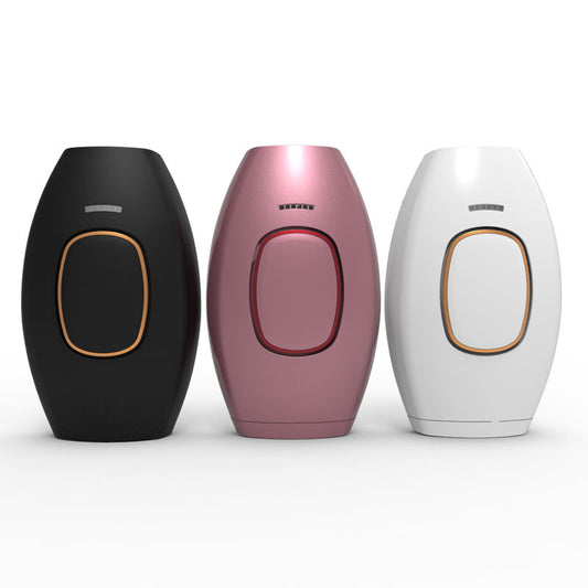 Smooth Beam IPL laser hair removal device in black pink and white colors with sleek compact design