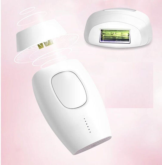 Smooth Beam painless laser hair removal device with detachable head and sleek white design