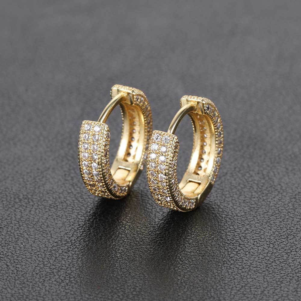Glamorous gold pop hoop earrings USA adorned with sparkling rhinestones for elegant style