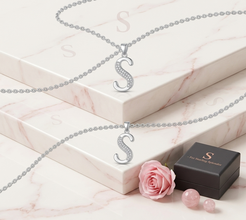 26 Letters Niche Sterling Silver Letter Necklace Clavicle Chain