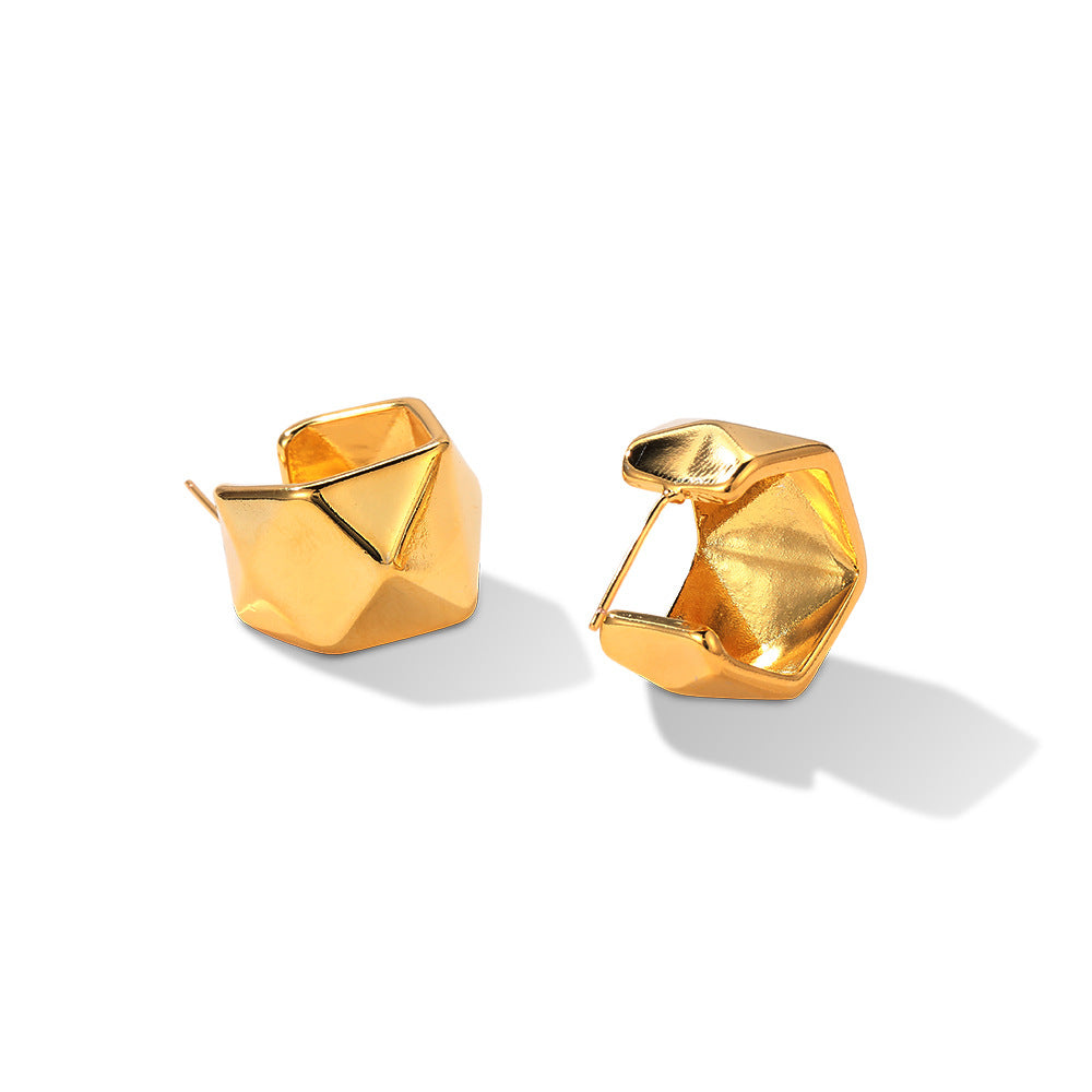 Stylish Gold Origami Hoops from Statement Earrings offering modern elegance and unique design