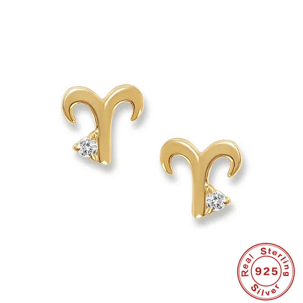 Gold Hoops and Huggies with Diamonds featuring Sterling Silver Constellation Earrings design
