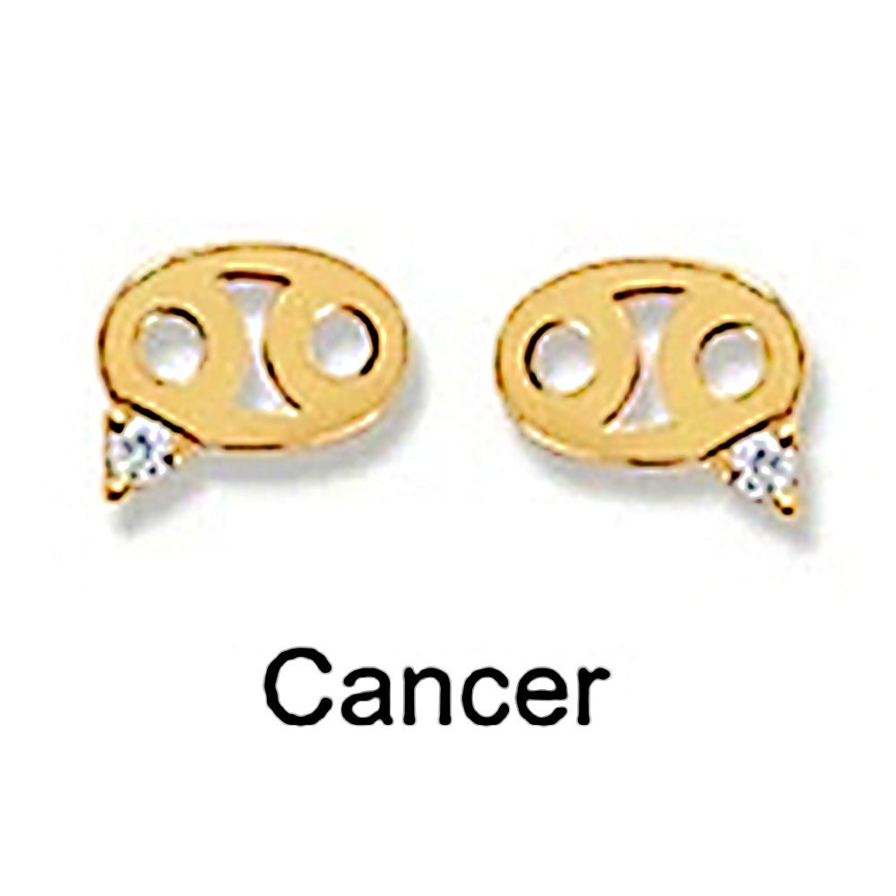 Gold Cancer Zodiac Sign Earrings with Sterling Silver Constellation Earrings for astrology lovers