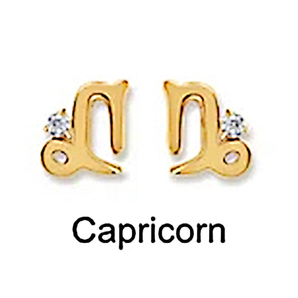 Statement Earrings featuring Sterling Silver Constellation Earrings designed with a Capricorn symbol