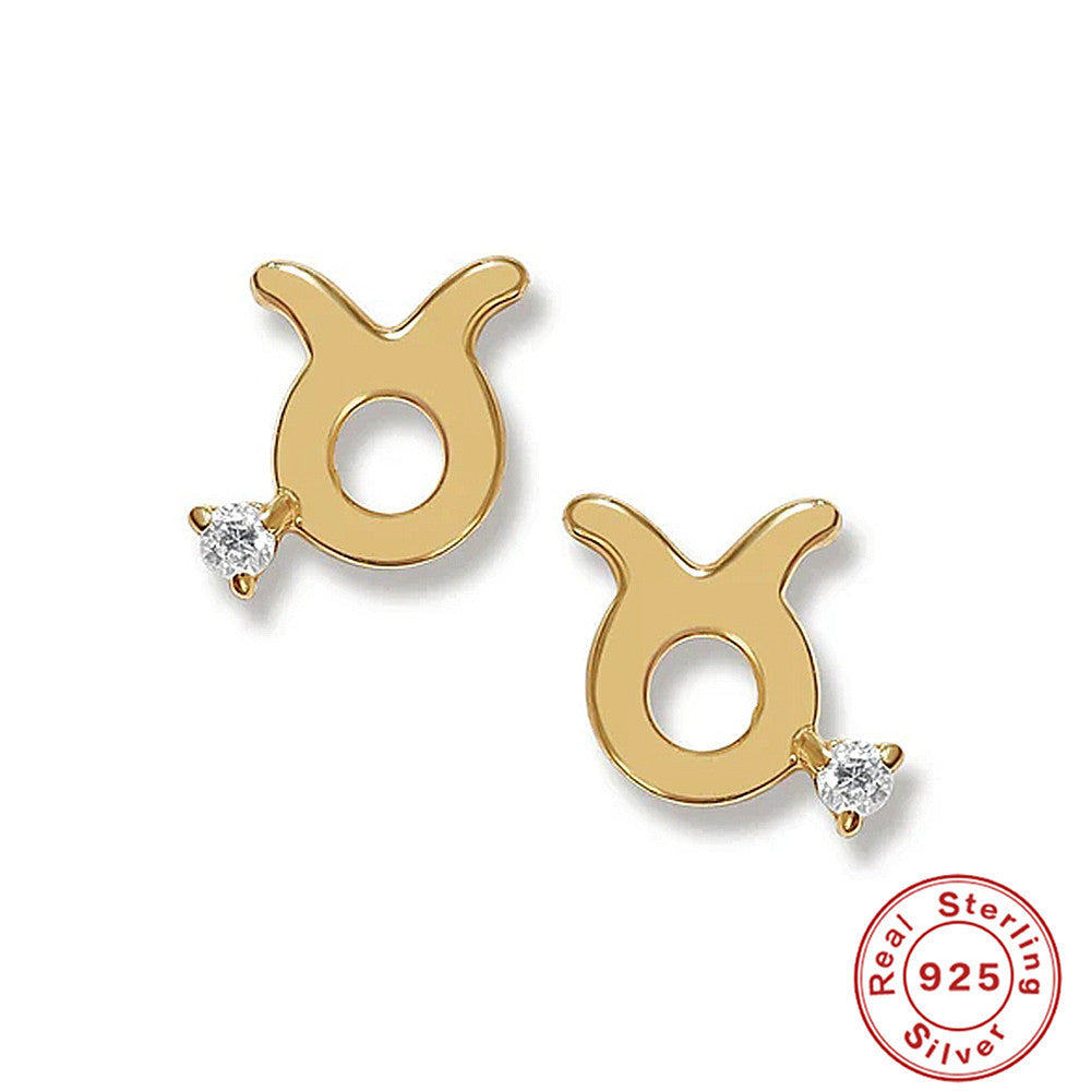 Gold Hoops with Sterling Silver Constellation Earrings featuring a sparkling accent stone