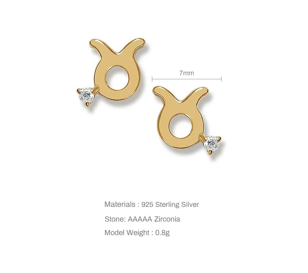Gold Statement Earrings featuring Sterling Silver Constellation Earrings with AAAA Zirconia Stone