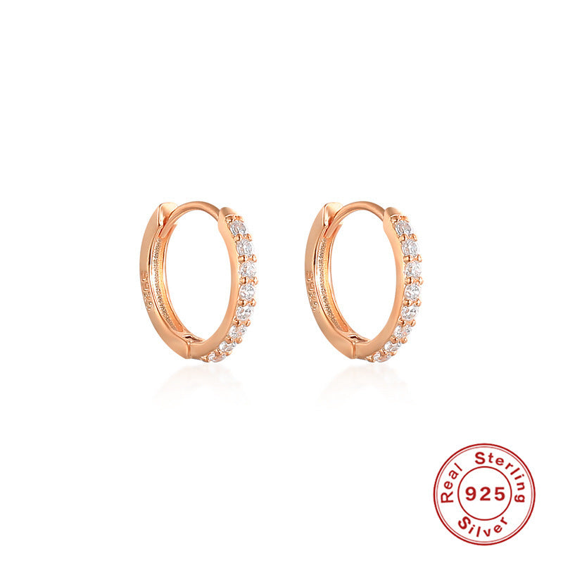 Unisex silver hoops USA featuring a sleek design with sparkling accents for everyday wear