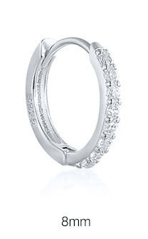 Unisex silver hoops USA featuring a sleek design with sparkling accents for everyday elegance